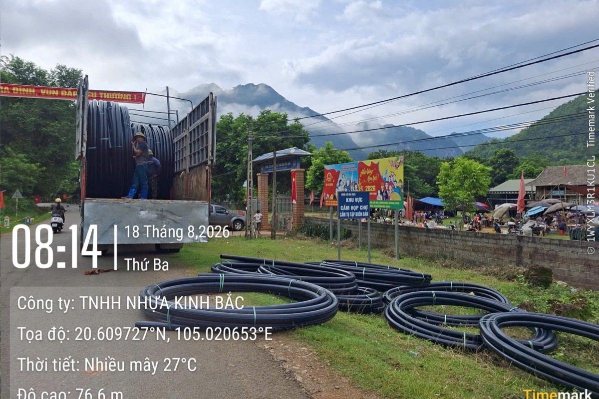 Nhựa Kinh Bắc cung cấp ống HDPE công trình nước sạch Cha Lang – Bao La – Phú Thọ