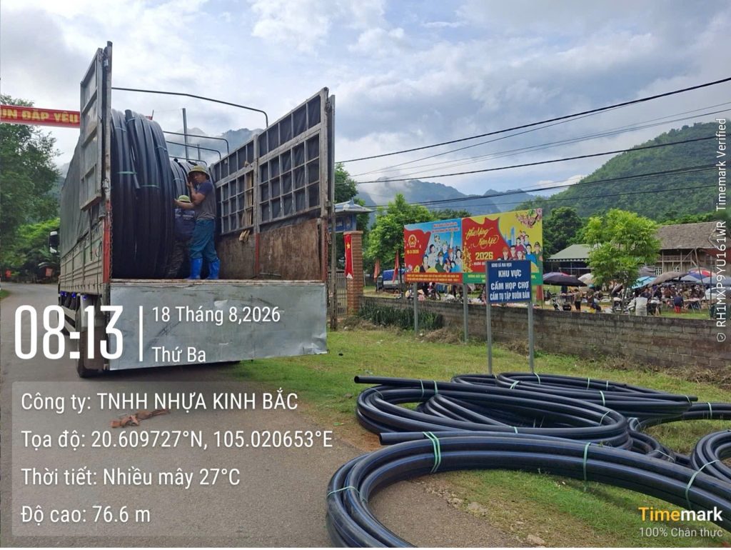 Nhựa Kinh Bắc cung cấp ống HDPE công trình nước sạch Cha Lang – Bao La – Phú Thọ
