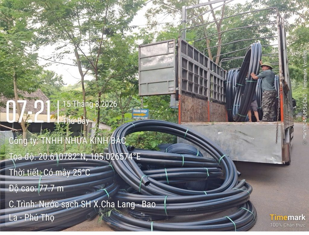 Nhựa Kinh Bắc cung cấp ống HDPE công trình nước sạch Cha Lang – Bao La – Phú Thọ