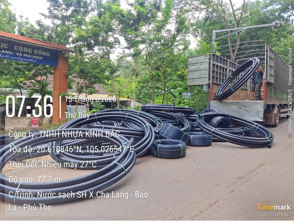 Nhựa Kinh Bắc cung cấp ống HDPE công trình nước sạch Cha Lang – Bao La – Phú Thọ