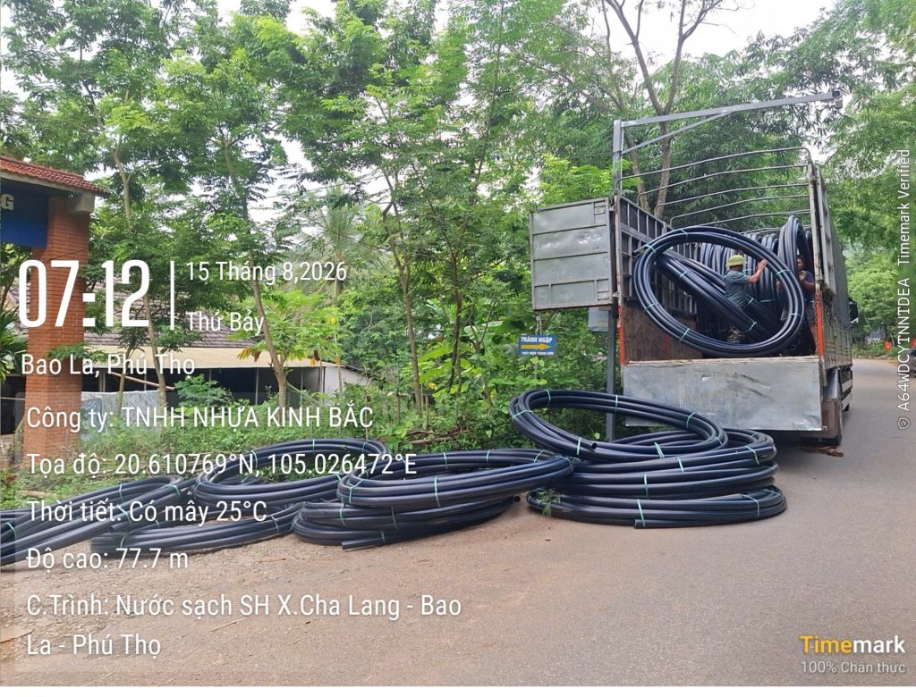 Nhựa Kinh Bắc cung cấp ống HDPE công trình nước sạch Cha Lang – Bao La – Phú Thọ