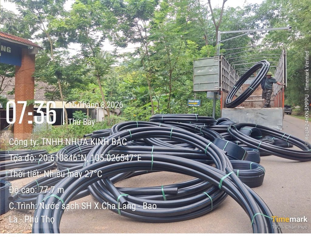 Nhựa Kinh Bắc cung cấp ống HDPE công trình nước sạch Cha Lang – Bao La – Phú Thọ