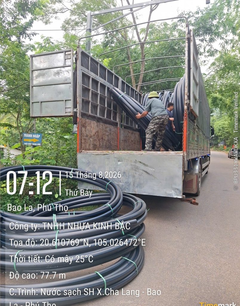 Nhựa Kinh Bắc cung cấp ống HDPE công trình nước sạch Cha Lang – Bao La – Phú Thọ